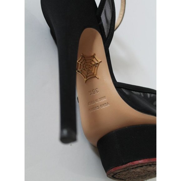 Charlotte Olympia Mesh Satin Pom Pom Pomoline Platform Stiletto Heel Size 36.5 - Picture 10 of 10